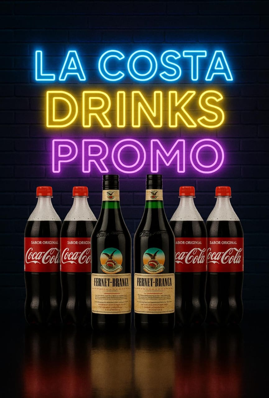 2 Fernet grandes + 4 Coca-Cola grandes